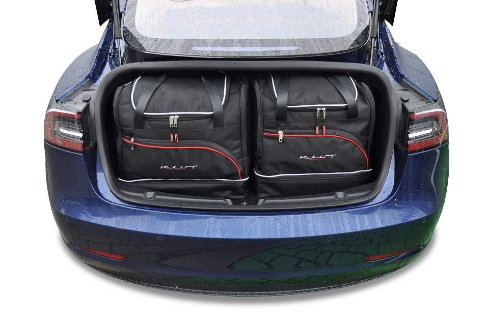 Torby KJUST SPORT do Tesla Model 3 I (5YJ3) — zestaw ułożony w bagażniku