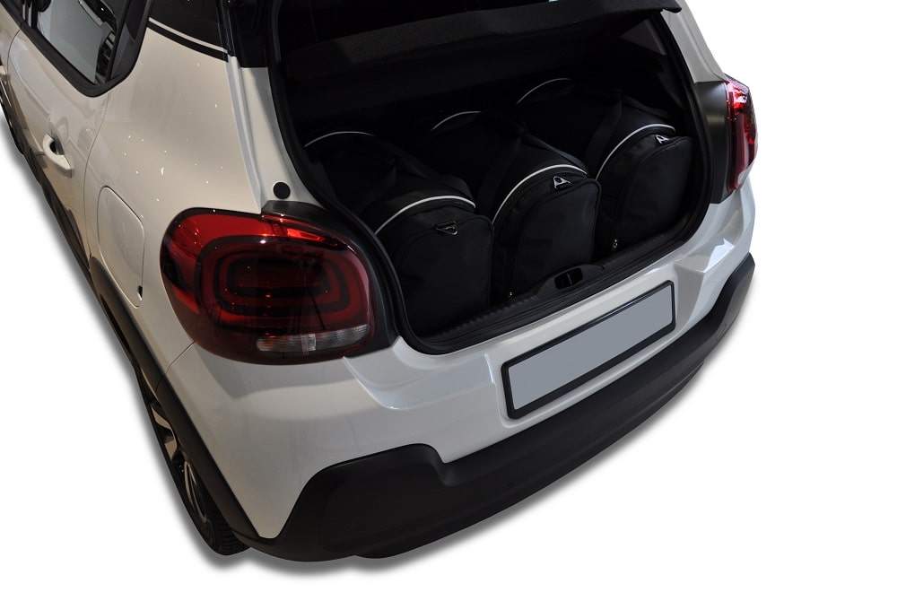 Torby KJUST SPORT do Citroen C3 Hatchback III (SX) — zestaw ułożony w bagażniku