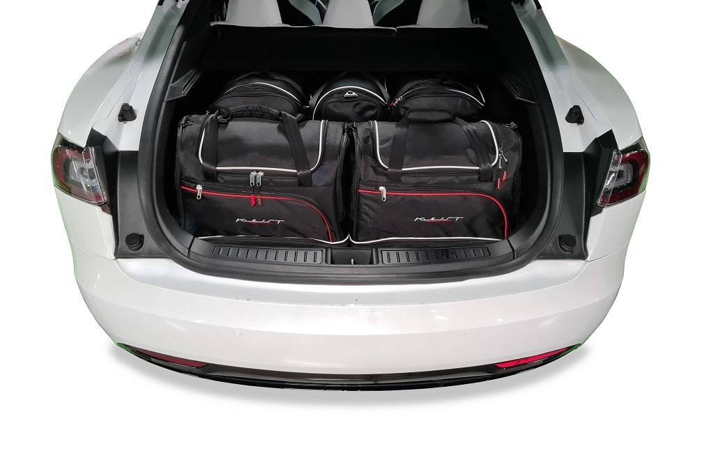 Torby KJUST AERO do Tesla Model S I (5YJS) — zestaw ułożony w bagażniku
