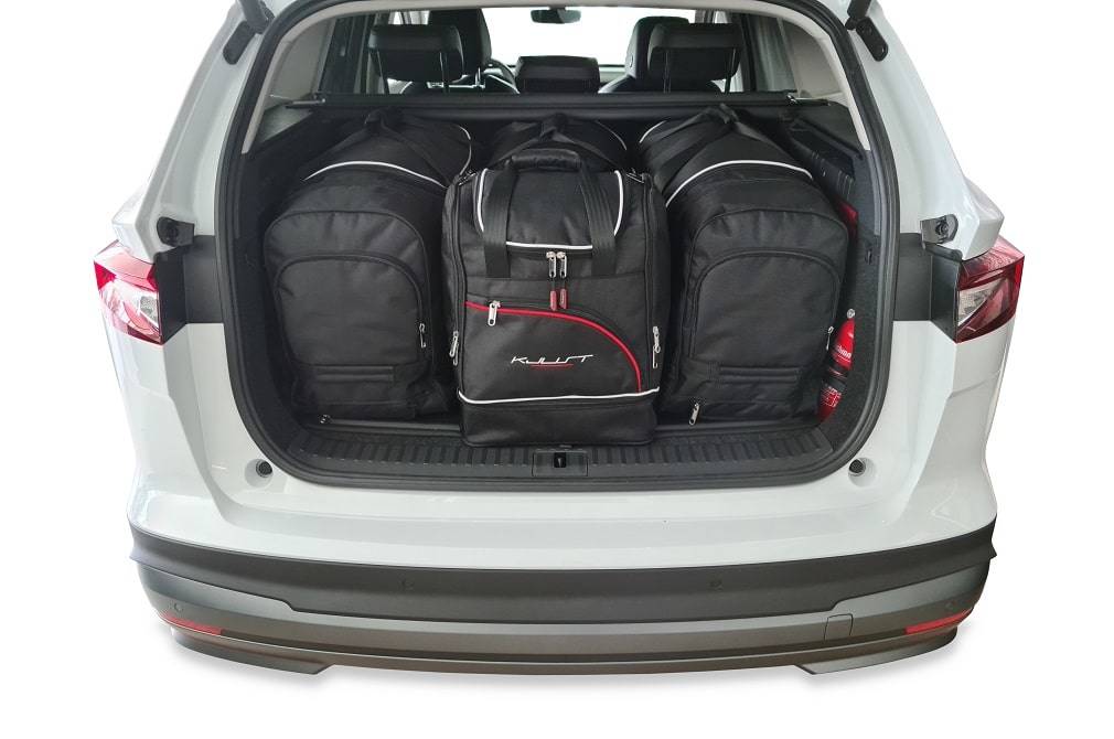 Torby KJUST SPORT do Skoda Enyaq iV Electric I — zestaw ułożony w bagażniku