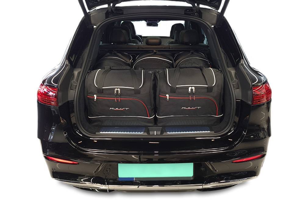 Torby KJUST SPORT do Mercedes-Benz EQS SUV Electric X296 — zestaw ułożony w bagażniku