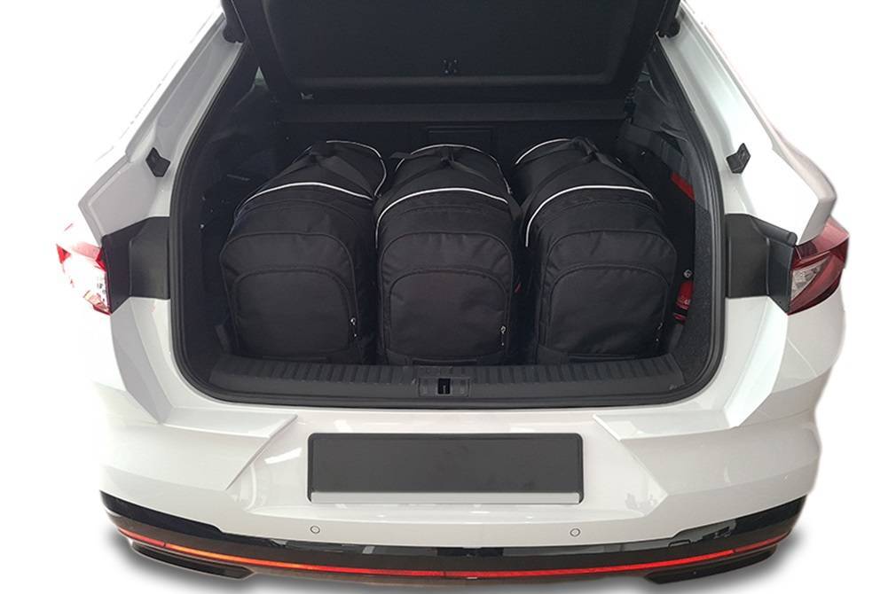 Torby KJUST TROLLEY do Skoda Enyaq iV Coupe Electric I — zestaw ułożony w bagażniku