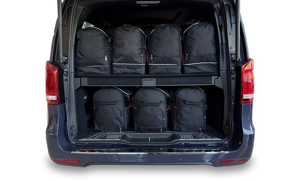 Torby KJUST SPORT do Mercedes-Benz EQV Long W447 A2 — zestaw ułożony w bagażniku