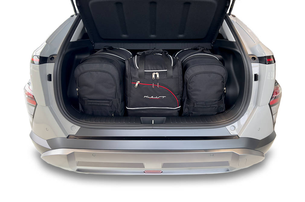Torby KJUST SPORT do Hyundai Kona Electric II (SX2) — zestaw ułożony w bagażniku