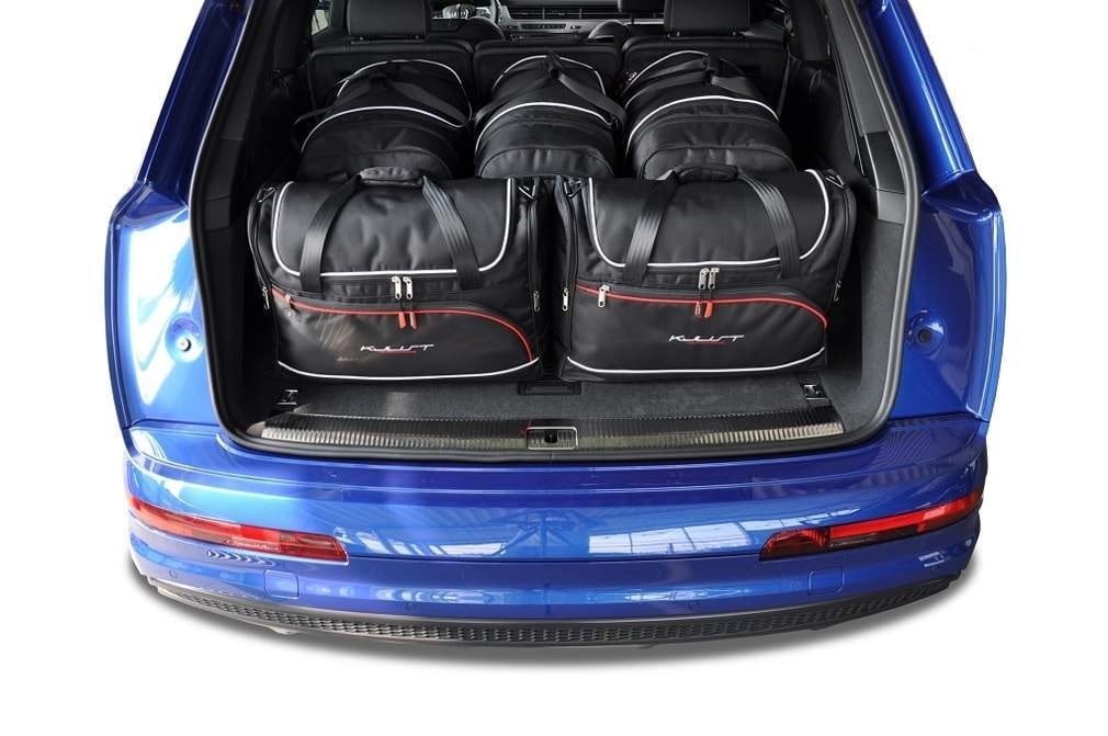 Torby KJUST AERO do Audi Q7 Plug-In Hybrid 4M — zestaw ułożony w bagażniku