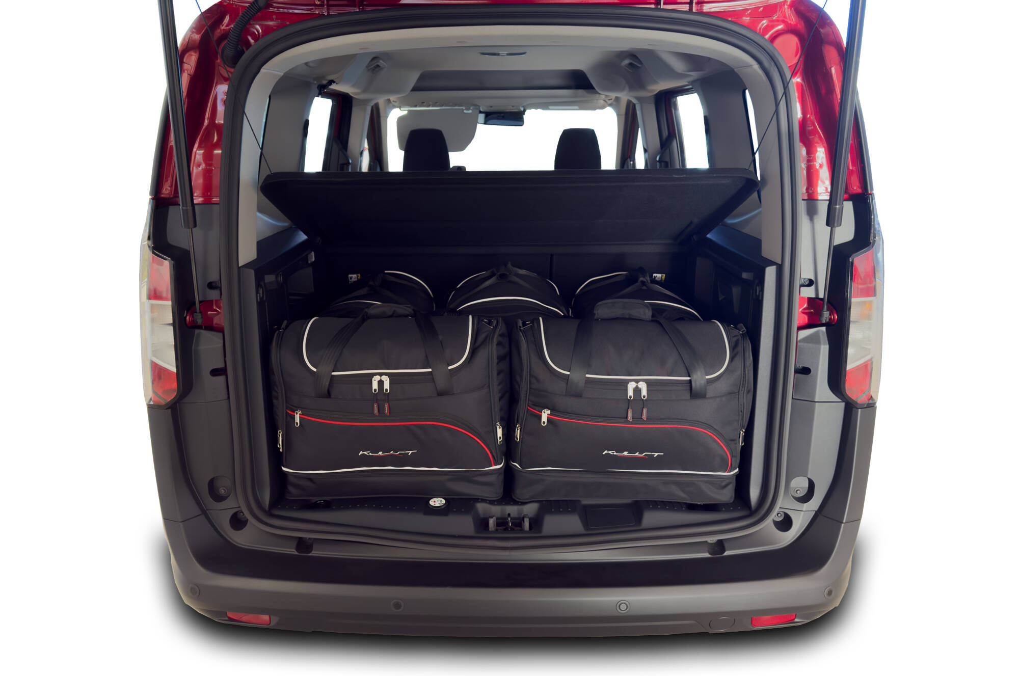 Torby KJUST SPORT do Ford Tourneo Courier II — zestaw ułożony w bagażniku