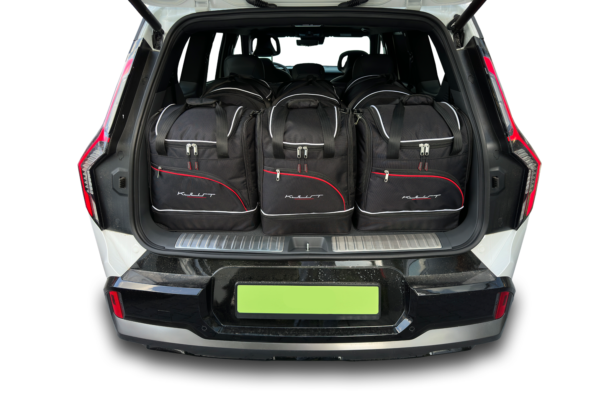 Torby KJUST SPORT do Kia EV9 Electric I — zestaw ułożony w bagażniku