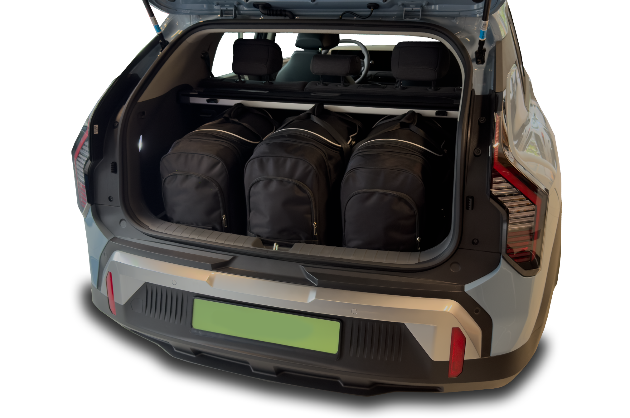 Torby KJUST TROLLEY do Kia EV3 Electric I — zestaw ułożony w bagażniku
