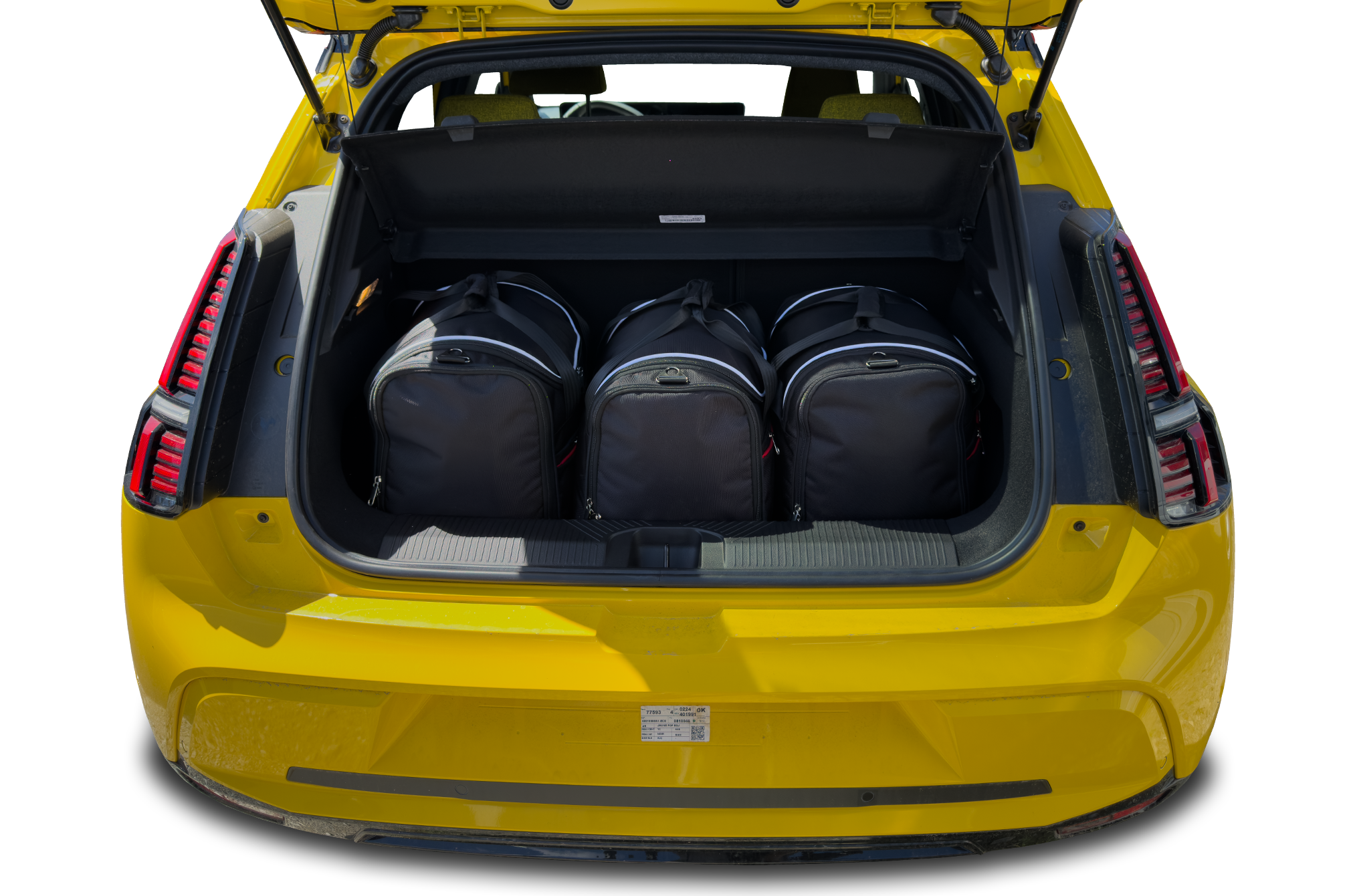 Torby KJUST SPORT do Renault 5 Electric III — zestaw ułożony w bagażniku