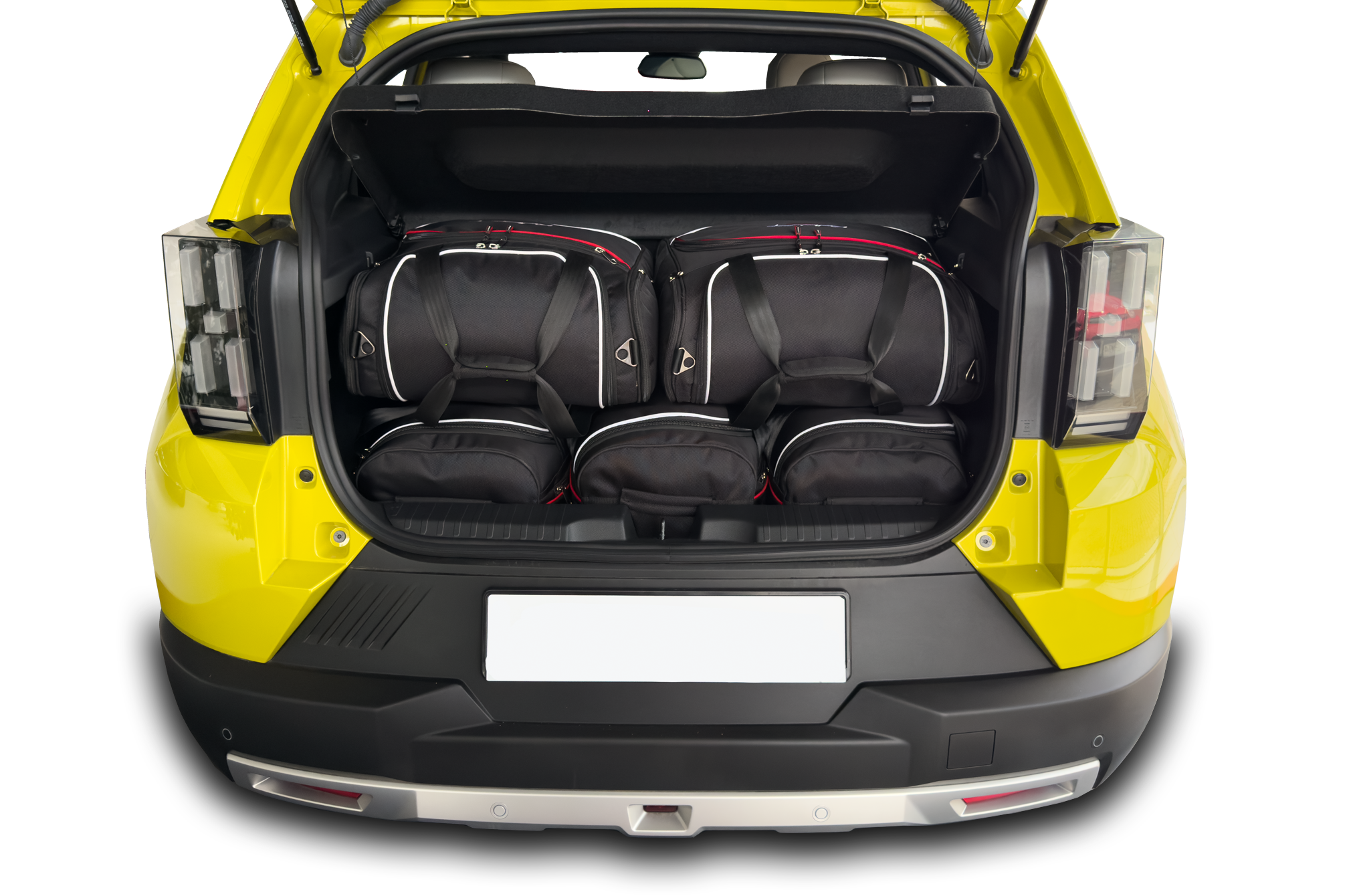 Torby KJUST AERO do Fiat Grande Panda Electric IV — zestaw ułożony w bagażniku