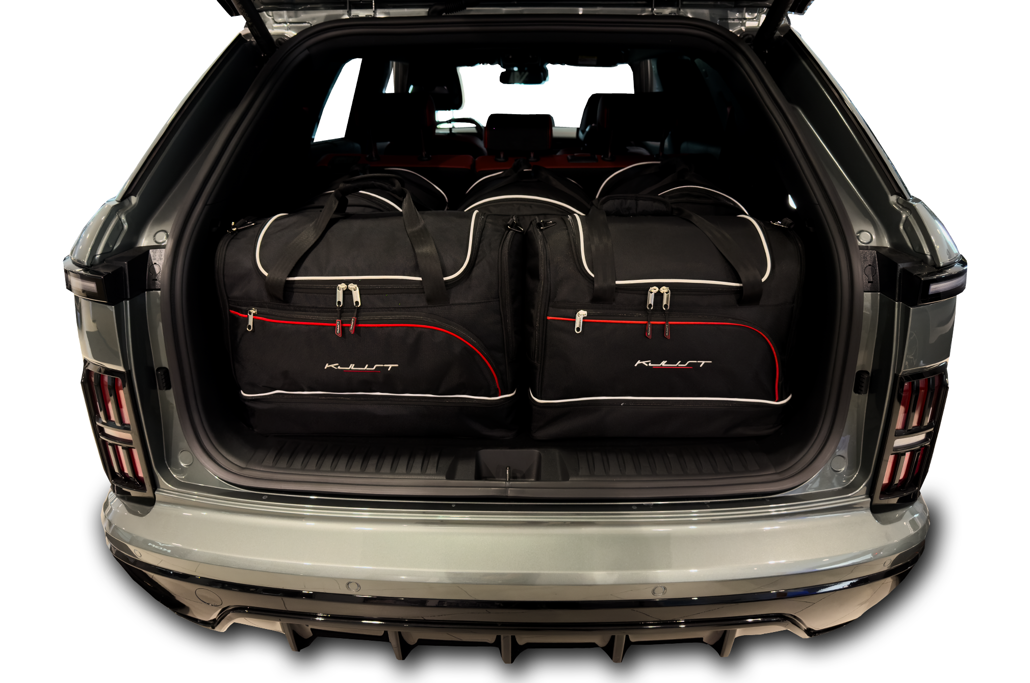 Torby KJUST SPORT do KGM / Ssangyong Actyon II — zestaw ułożony w bagażniku