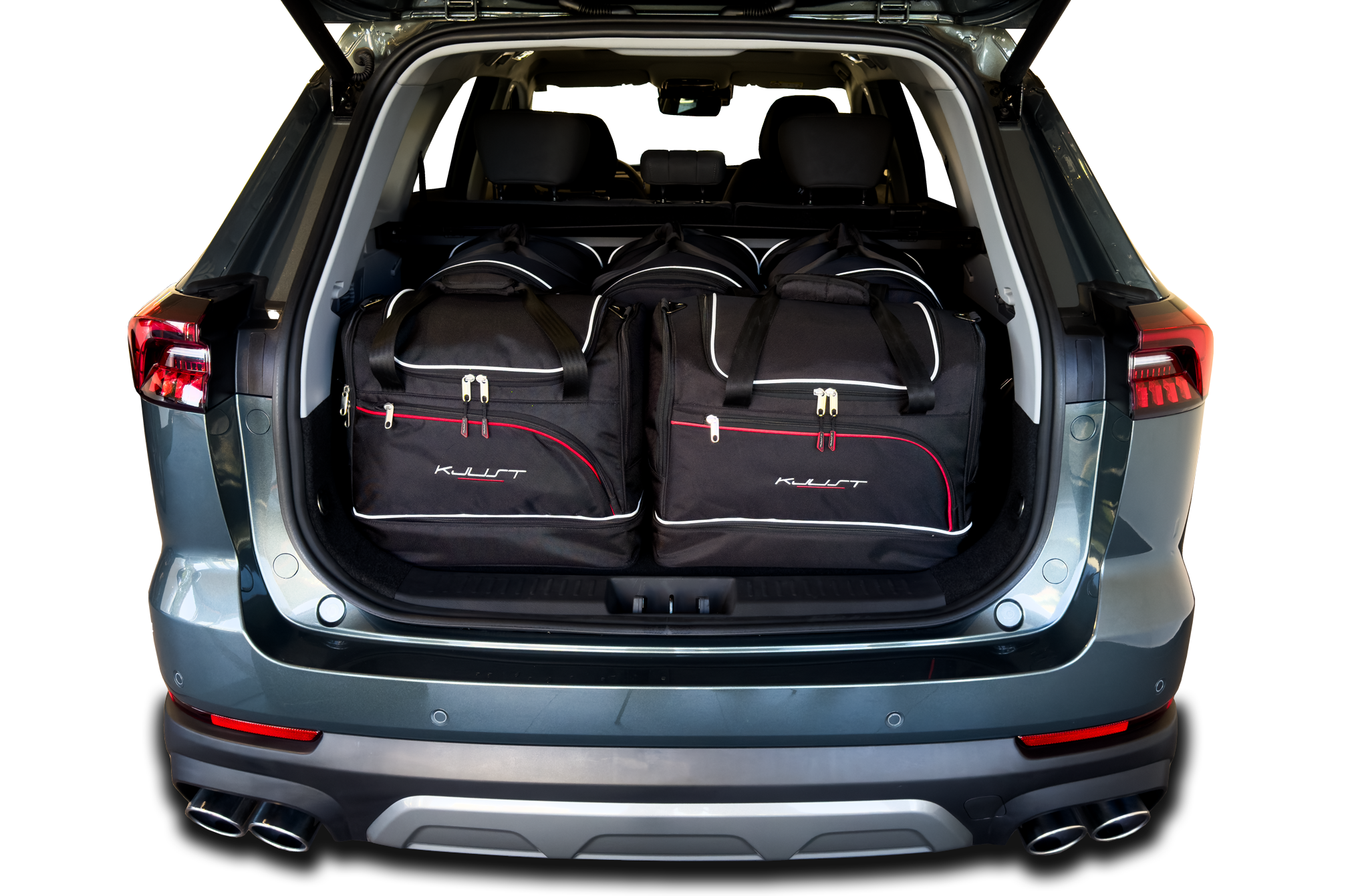 Torby KJUST SPORT do Chery Tiggo 8 I — zestaw ułożony w bagażniku