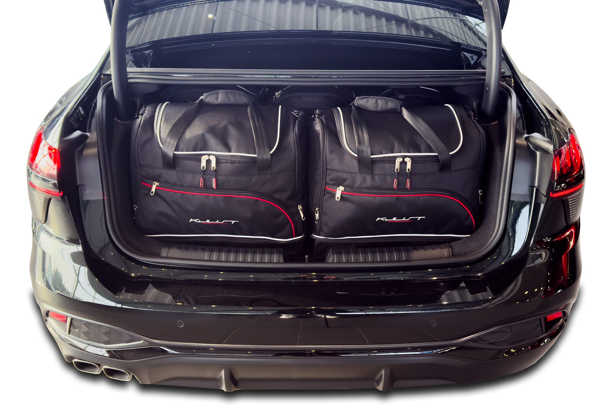 Torby KJUST SPORT do Audi A6 / S6 Limousine C9 — zestaw ułożony w bagażniku