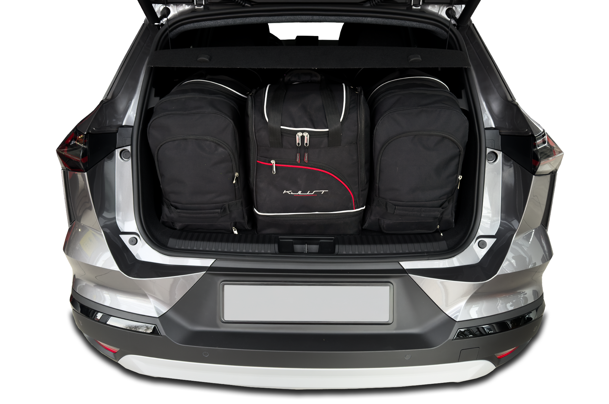Torby KJUST SPORT do Mitsubishi Grandis Hybrid II — zestaw ułożony w bagażniku