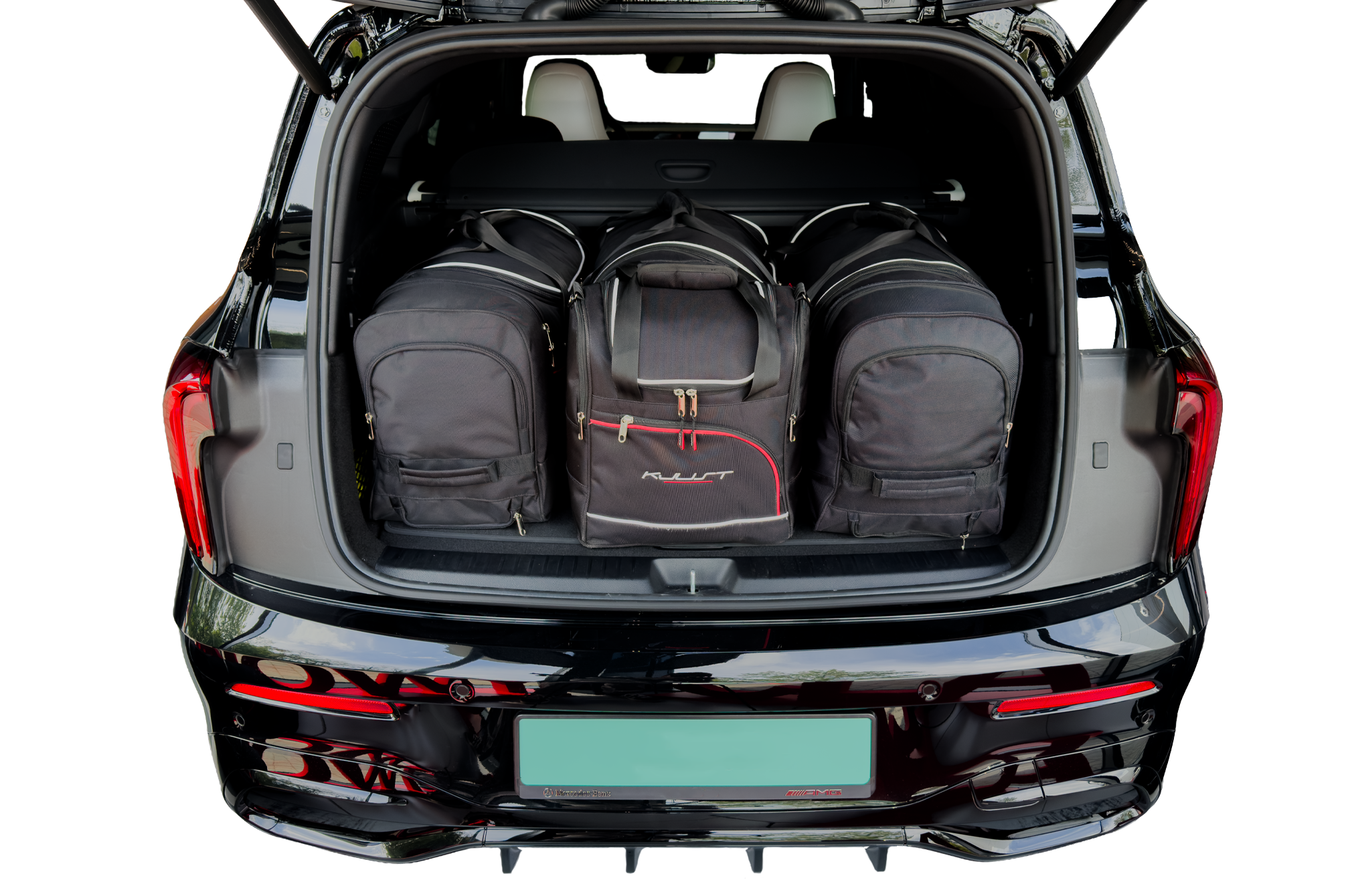 Torby KJUST AERO do Mercedes-Benz GLB Electric X244 — zestaw ułożony w bagażniku